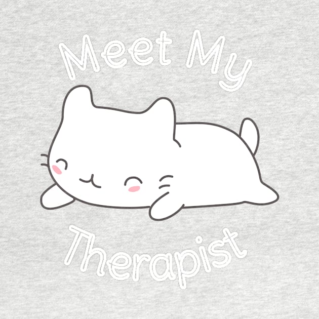 Funny Cat Therapist T-Shirt by happinessinatee